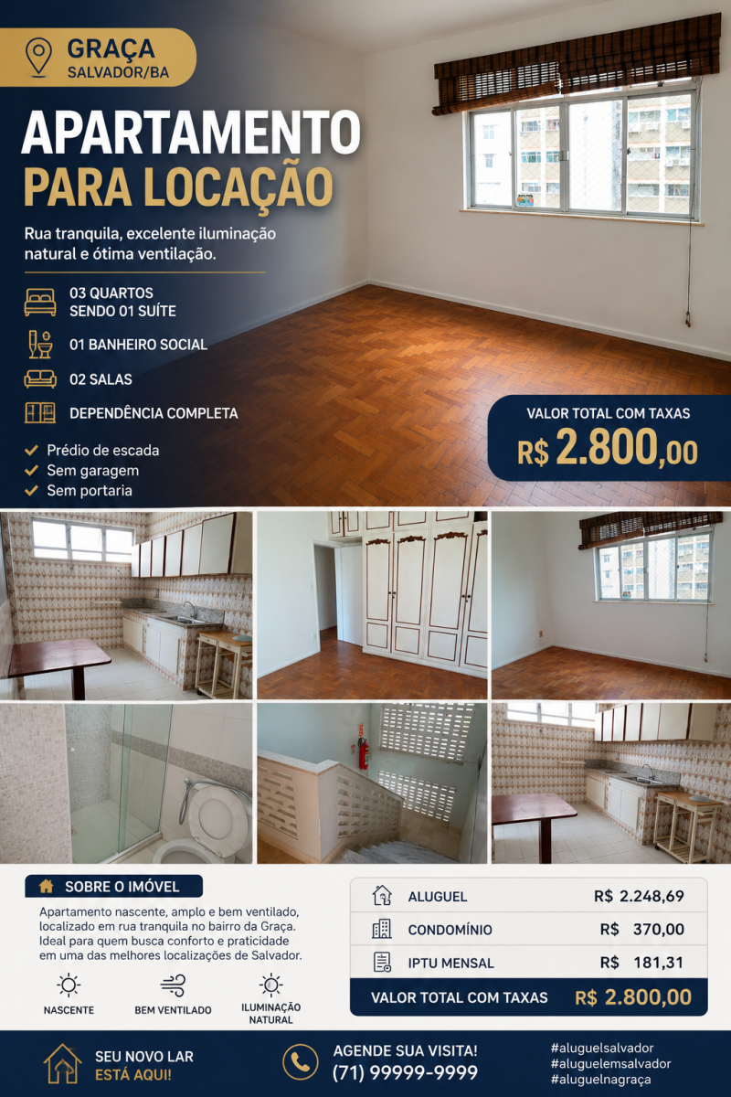 Apartamento 3/4 Graça