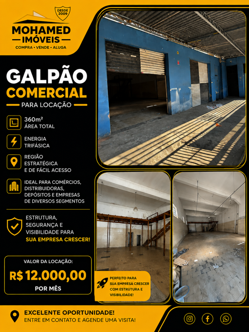 GALPÃO COMERCIAL PARA LOCAÇÃO JARDIM VILA GALVÃO GUARULHOS - SP