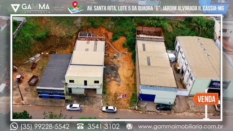 LOTE COMERCIAL ÚNICO, LOCALIZADO NA AV. SANTA RITA EM CÁSSIA-MG.