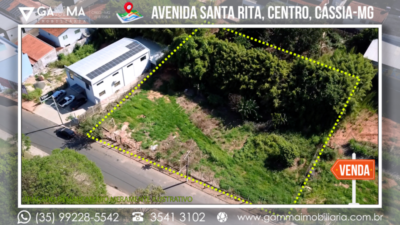 LOTE COMERCIAL ÚNICO, LOCALIZADO NA AV. SANTA RITA EM CÁSSIA-MG.
