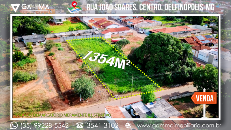 1354M² NO CENTRO DE DELFINÓPOLIS, PRÓXIMO À REPRESA