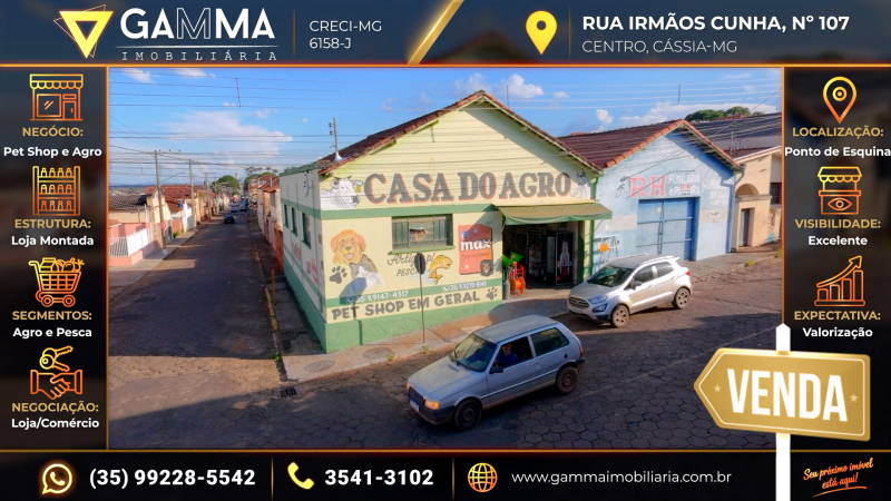 FUNDO DE COMÉRCIO: PET SHOP E RAÇÕES EM CÁSSIA-MG (IMÓVEL NÃO INCLUSO).