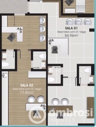 Sala Comercial de 45m² no bairro Centro, em Brusque | Eu Corretor