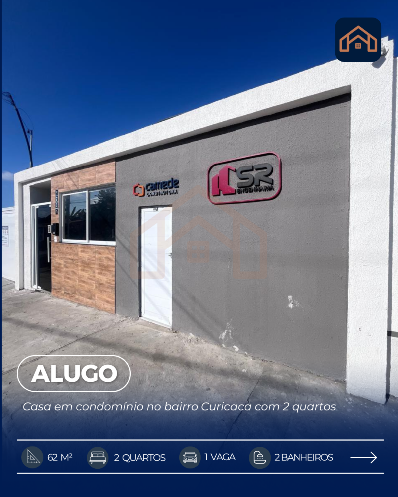 ALUGO CASA EM CONDOMÍNIO NO BAIRRO CURICACA COM 2 QUARTOS