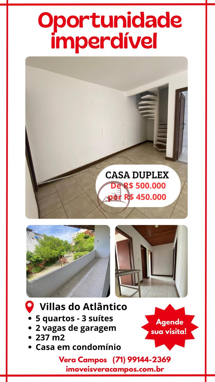 VILLAS - CASA DUPLEX - 5 QUARTOS (3 SUITES) , 237m², 2 GARAGENS