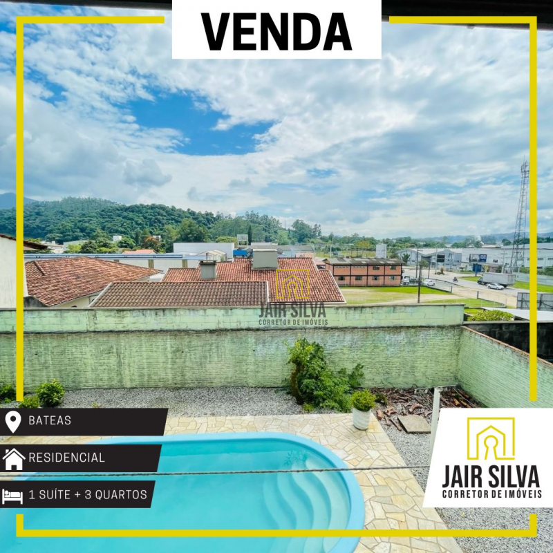 VENDA - CASA LOCALIZADA NO BAIRRO BATEAS NA CIDADE DE BRUSQUE/SC.