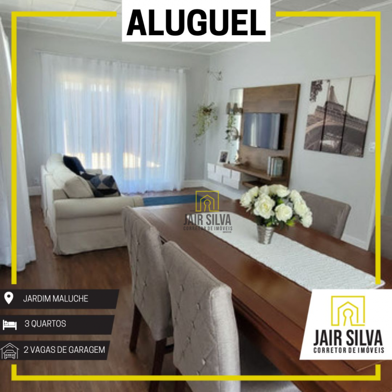 LOCAÇÃO - CASA DE ALTO PADRÃO NO BAIRRO JARDIM MALUCHE.