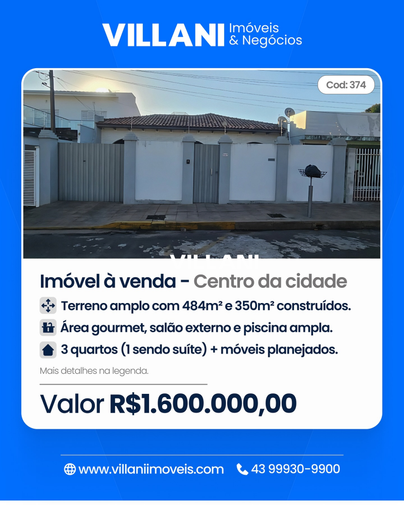 Imóvel no centro à venda