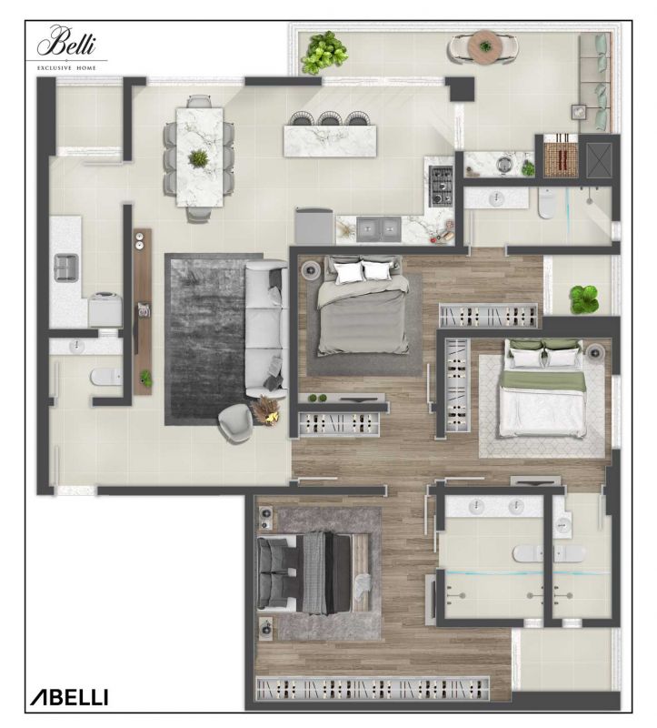 Apartamento quadra mar Balneário Piçarras -SC.  Toda essa beleza você encontra no BEllI EXCLUSIVE HOME.