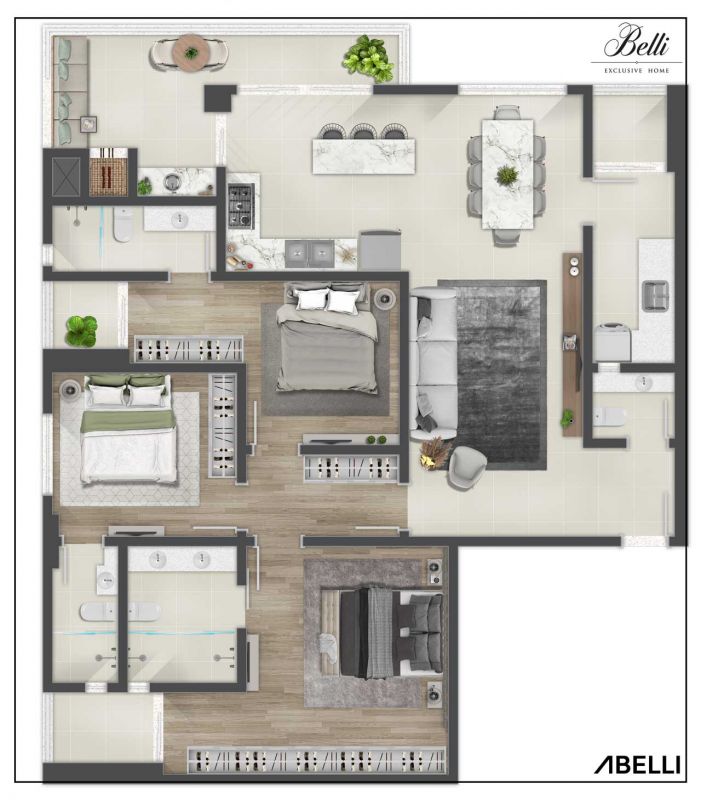 Apartamento quadra mar Balneário Piçarras -SC.  Toda essa beleza você encontra no BEllI EXCLUSIVE HOME.