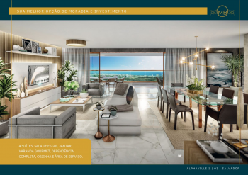 Apartamento Mansão Bellagio, 203m²,  Alphaville 1, Salvador - Bahia.