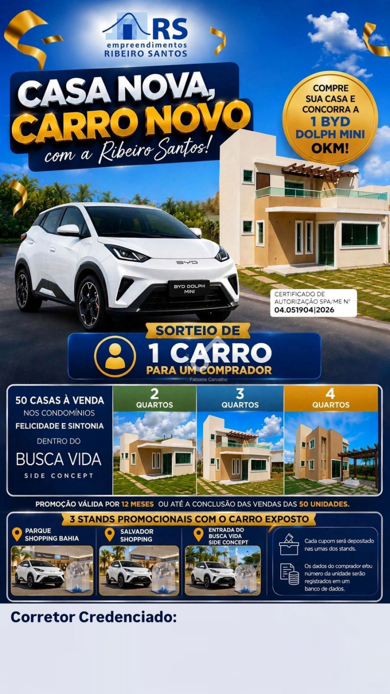 ESTRADA DO COCO, Abrantes. Casas com 2, 3 ou 4 quartos sendo 1 suíte, com 69,90 a 130m² de área construída em condomínio novo com infraestrutura A partir de R$439.900,00. Agende sua visita.
